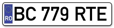 Placuta inmatriculare numar auto  BC-779-RTE, BC 779 RTE, BC779RTE
