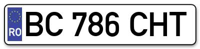 Placuta inmatriculare numar auto  BC-786-CHT, BC 786 CHT, BC786CHT