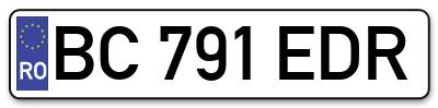 Placuta inmatriculare numar auto  BC-791-EDR, BC 791 EDR, BC791EDR