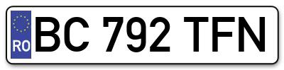 Placuta inmatriculare numar auto  BC-792-TFN, BC 792 TFN, BC792TFN