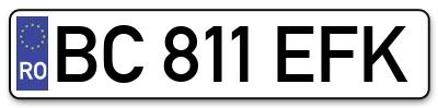 Placuta inmatriculare numar auto  BC-811-EFK, BC 811 EFK, BC811EFK
