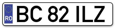 Placuta inmatriculare numar auto  BC-82-ILZ, BC 82 ILZ, BC82ILZ