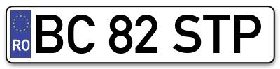 Placuta inmatriculare numar auto  BC-82-STP, BC 82 STP, BC82STP