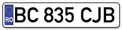 Placuta inmatriculare numar auto  BC-835-CJB, BC 835 CJB, BC835CJB