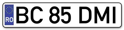 Placuta inmatriculare numar auto  BC-85-DMI, BC 85 DMI, BC85DMI