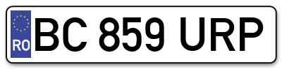 Placuta inmatriculare numar auto  BC-859-URP, BC 859 URP, BC859URP
