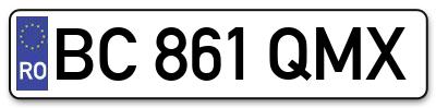 Placuta inmatriculare numar auto  BC-861-QMX, BC 861 QMX, BC861QMX