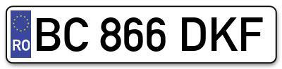 Placuta inmatriculare numar auto  BC-866-DKF, BC 866 DKF, BC866DKF