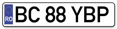 Placuta inmatriculare numar auto  BC-88-YBP, BC 88 YBP, BC88YBP