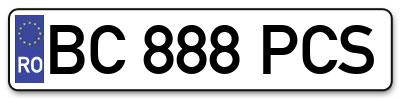 Placuta inmatriculare numar auto  BC-888-PCS, BC 888 PCS, BC888PCS