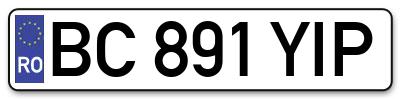 Placuta inmatriculare numar auto  BC-891-YIP, BC 891 YIP, BC891YIP