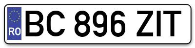 Placuta inmatriculare numar auto  BC-896-ZIT, BC 896 ZIT, BC896ZIT
