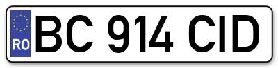 Placuta inmatriculare numar auto  BC-914-CID, BC 914 CID, BC914CID