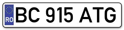 Placuta inmatriculare numar auto  BC-915-ATG, BC 915 ATG, BC915ATG