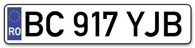 Placuta inmatriculare numar auto  BC-917-YJB, BC 917 YJB, BC917YJB