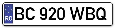 Placuta inmatriculare numar auto  BC-920-WBQ, BC 920 WBQ, BC920WBQ