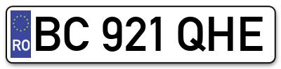 Placuta inmatriculare numar auto  BC-921-QHE, BC 921 QHE, BC921QHE