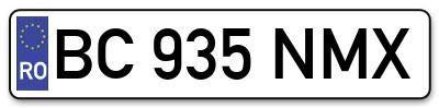 Placuta inmatriculare numar auto  BC-935-NMX, BC 935 NMX, BC935NMX