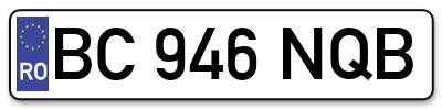 Placuta inmatriculare numar auto  BC-946-NQB, BC 946 NQB, BC946NQB