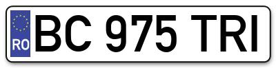 Placuta inmatriculare numar auto  BC-975-TRI, BC 975 TRI, BC975TRI
