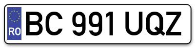 Placuta inmatriculare numar auto  BC-991-UQZ, BC 991 UQZ, BC991UQZ