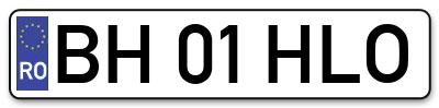 Placuta inmatriculare numar auto  BH-01-HLO, BH 01 HLO, BH01HLO