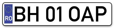 Placuta inmatriculare numar auto  BH-01-OAP, BH 01 OAP, BH01OAP