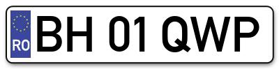 Placuta inmatriculare numar auto  BH-01-QWP, BH 01 QWP, BH01QWP