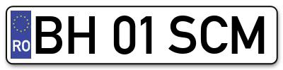 Placuta inmatriculare numar auto  BH-01-SCM, BH 01 SCM, BH01SCM