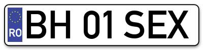 Placuta inmatriculare numar auto  BH-01-SEX, BH 01 SEX, BH01SEX