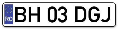 Placuta inmatriculare numar auto  BH-03-DGJ, BH 03 DGJ, BH03DGJ