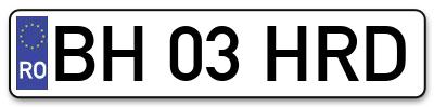 Placuta inmatriculare numar auto  BH-03-HRD, BH 03 HRD, BH03HRD