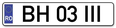 Placuta inmatriculare numar auto  BH-03-III, BH 03 III, BH03III