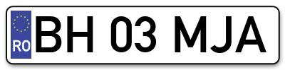 Placuta inmatriculare numar auto  BH-03-MJA, BH 03 MJA, BH03MJA