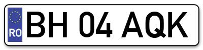 Placuta inmatriculare numar auto  BH-04-AQK, BH 04 AQK, BH04AQK