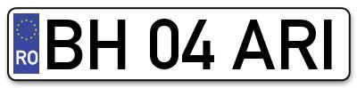 Placuta inmatriculare numar auto  BH-04-ARI, BH 04 ARI, BH04ARI