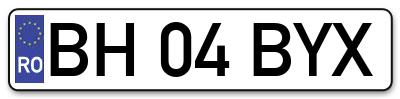 Placuta inmatriculare numar auto  BH-04-BYX, BH 04 BYX, BH04BYX