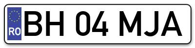 Placuta inmatriculare numar auto  BH-04-MJA, BH 04 MJA, BH04MJA
