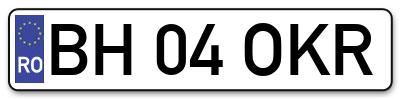 Placuta inmatriculare numar auto  BH-04-OKR, BH 04 OKR, BH04OKR