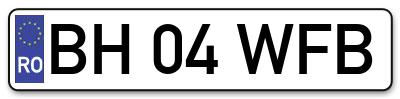 Placuta inmatriculare numar auto  BH-04-WFB, BH 04 WFB, BH04WFB