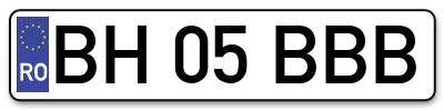 Placuta inmatriculare numar auto  BH-05-BBB, BH 05 BBB, BH05BBB