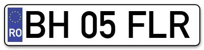 Placuta inmatriculare numar auto  BH-05-FLR, BH 05 FLR, BH05FLR