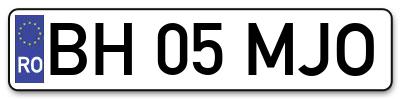Placuta inmatriculare numar auto  BH-05-MJO, BH 05 MJO, BH05MJO