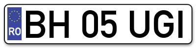 Placuta inmatriculare numar auto  BH-05-UGI, BH 05 UGI, BH05UGI