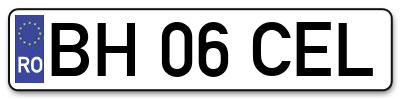 Placuta inmatriculare numar auto  BH-06-CEL, BH 06 CEL, BH06CEL
