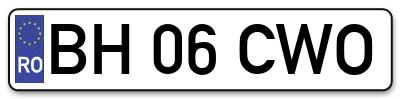 Placuta inmatriculare numar auto  BH-06-CWO, BH 06 CWO, BH06CWO