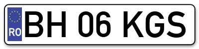 Placuta inmatriculare numar auto  BH-06-KGS, BH 06 KGS, BH06KGS