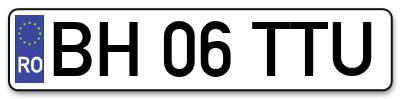 Placuta inmatriculare numar auto  BH-06-TTU, BH 06 TTU, BH06TTU