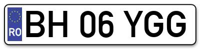 Placuta inmatriculare numar auto  BH-06-YGG, BH 06 YGG, BH06YGG