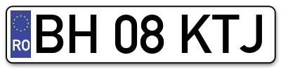 Placuta inmatriculare numar auto  BH-08-KTJ, BH 08 KTJ, BH08KTJ
